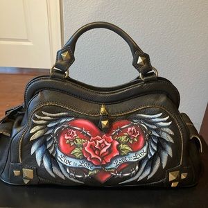 NEW Isabella Fiore Live to Love leather handbag .